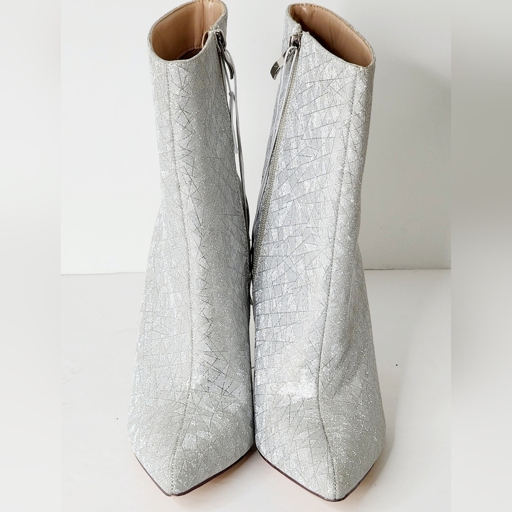 Elditas Women's Skylar Silver Shimmering Stiletto Heels Ankle Bootie Size 8 - Picture 7 of 11